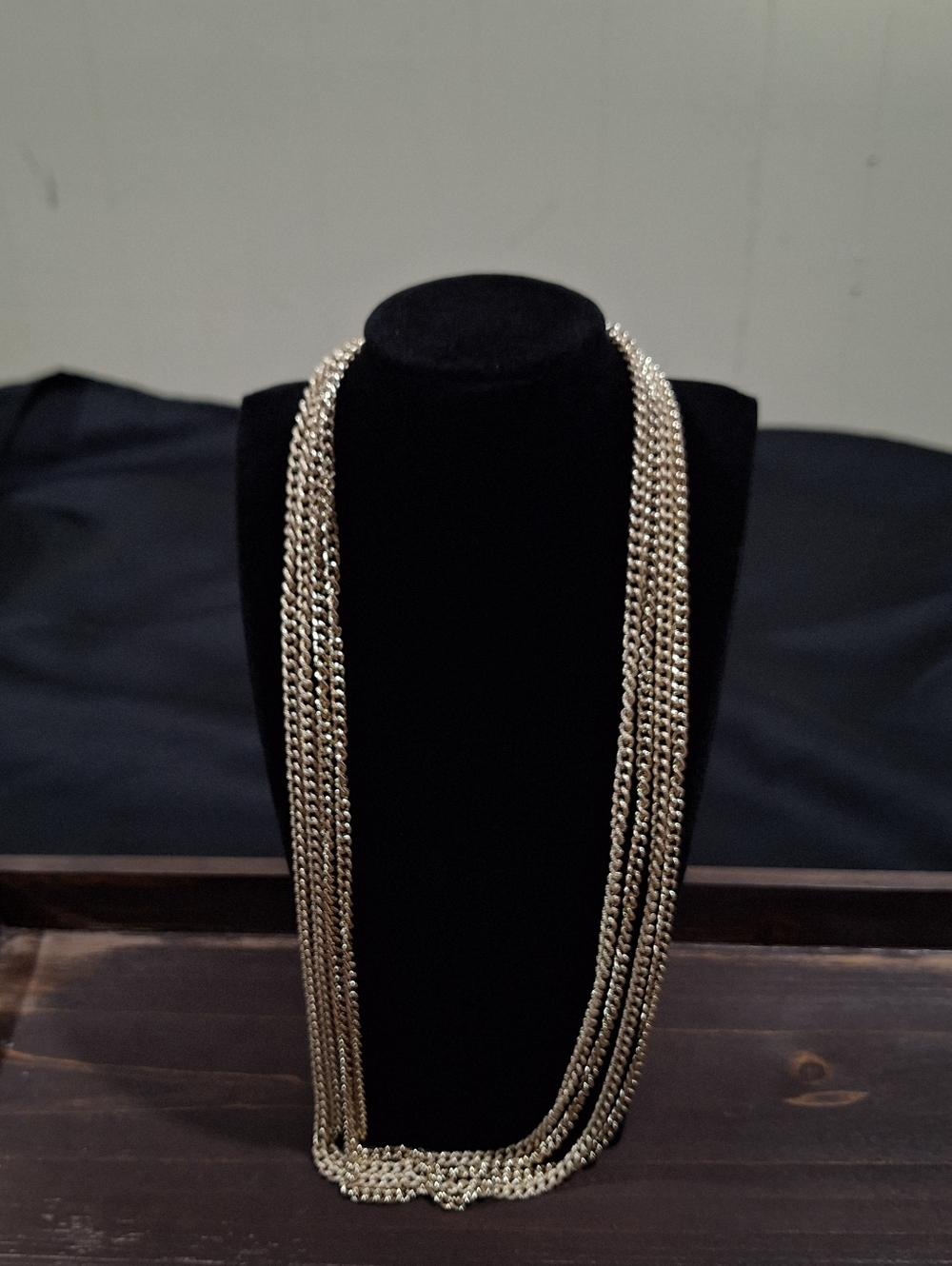 Vintage West Germany Multi Strand Gold Tone Chain Necklace 50" Long Layered - Picture 5 of 5
